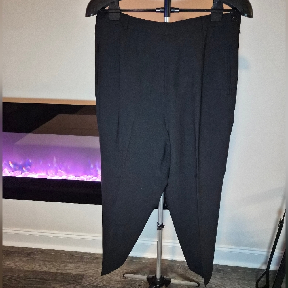 ​Talbots Black High-Waisted Straight Leg 100% Wool Dress Pants - Size 16P